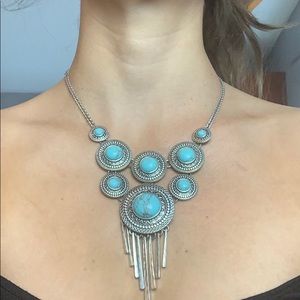 Lucky Brand 🍀 Turquoise Stone Chest Necklace